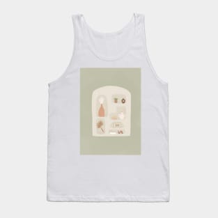Cream shelf with green background Tank Top